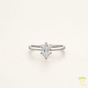 925 Sterling Silver VVS Moissanite Diamond Fine Minimalist Bridal Oval Ring