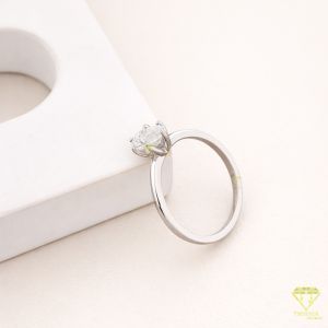 925 Sterling Silver VVS Moissanite Diamond Fine Minimalist Bridal Oval Ring