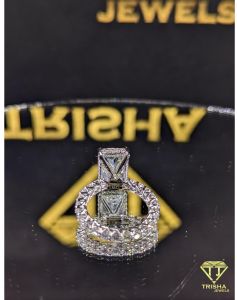 925 Sterling Silver VVS Moissanite Diamond Elegant Bridal Ring