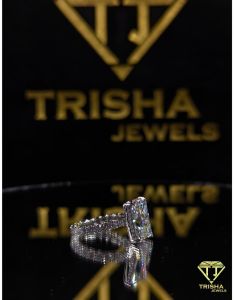 925 Sterling Silver VVS Moissanite Diamond Elegant Bridal Ring