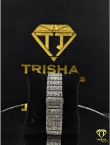 Luxury Square Face Skeleton Dial Fully Iced Out Silver VVS Moissanite Diamond Hip Hop Watch