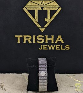 Square Roman Dial Fully Iced Out Moissanite Wrist Watch