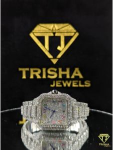 Fully Iced Out Silver VVS Moissanite Diamond Luxury Hip Hop Watch
