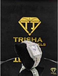 Fully Iced Out Silver VVS Moissanite Diamond Luxury Hip Hop Watch