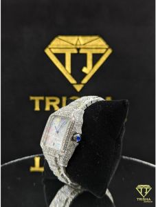 Fully Iced Out Silver VVS Moissanite Diamond Luxury Hip Hop Watch