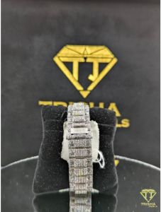 Fully Iced Out Silver VVS Moissanite Diamond Luxury Hip Hop Watch