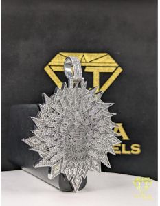 Iced Out Sunburst VVS Moissanite Diamonds 925 Sterling Silver Hip Hop Pendant