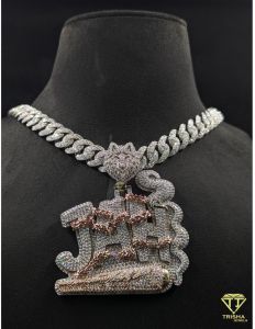 925 Sterling Silver VVS Moissanite Diamond Iced Out Pendant