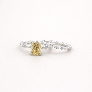 925 Sterling Silver VVS Moissanite Diamond Vintage Style Radiant Cut Ring