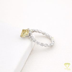 925 Sterling Silver VVS Moissanite Diamond Vintage Style Radiant Cut Ring