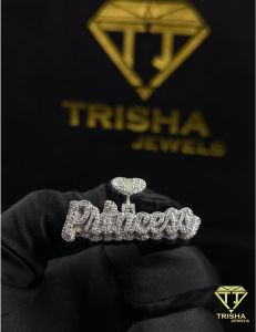 925 Sterling Silver Hip Hop VVS Moissanite Diamond Princess Name Pendant