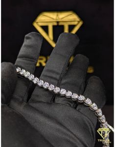 925 Sterling Silver VVS Moissanite Diamond Hip Hop Iced Out Tennis Bracelet
