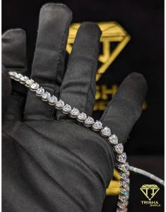 925 Sterling Silver VVS Moissanite Diamond Hip Hop Iced Out Tennis Bracelet