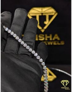 925 Sterling Silver VVS Moissanite Diamond Hip Hop Iced Out Tennis Bracelet