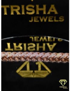925 Sterling Silver VVS Moissanite Rose Gold Plated Iced Out Hip Hop Style Cuban Link Bracelet