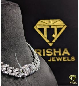 VVS Moissanite Iced Out Thorn 925 Sterling Silver Men Cuban Chain