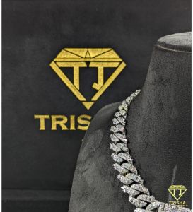 VVS Moissanite Iced Out Thorn 925 Sterling Silver Men Cuban Chain