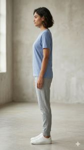 Ladies Sky Blue Cotton T Shirt