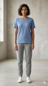 Ladies Sky Blue Cotton T Shirt
