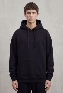 Mens Black Cotton Fleece Hoodie