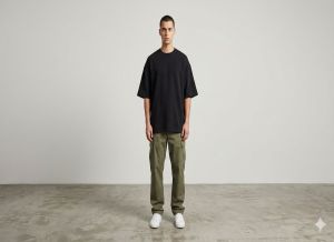 Mens Black Oversized Cotton T Shirt