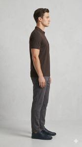 Mens Brown Cotton Polo T Shirt