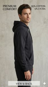 Mens Cotton Lycra Pullover Hoodie