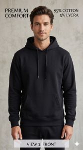 Mens Cotton Lycra Pullover Hoodie