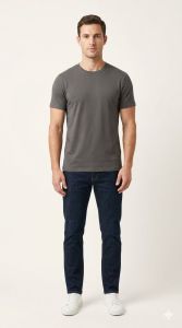 Mens Essential Slate Grey Cotton T Shirt