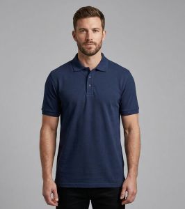 Mens Executive Navy Blue Cotton Polo T Shirt