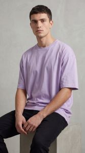 Mens Lavender Oversized Cotton T Shirt