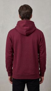 Mens Maroon Cotton Fleece Hoodie