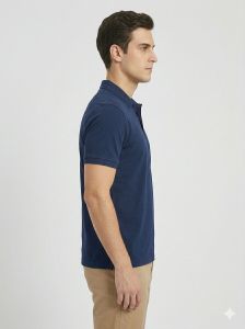 Mens Navy Blue Cotton Polo T Shirt