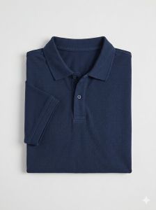 Mens Navy Blue Cotton Polo T Shirt