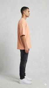 Mens Peach Oversized Cotton T Shirt