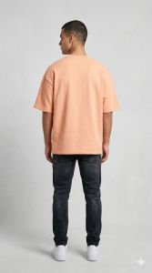 Mens Peach Oversized Cotton T Shirt