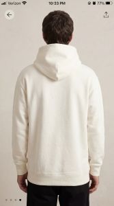 Mens Premium Off White Cotton Hoodie