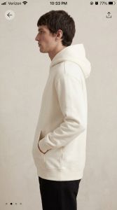 Mens Premium Off White Cotton Hoodie