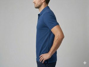Mens Royal Blue Cotton Polo T Shirt