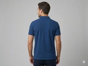 Mens Royal Blue Cotton Polo T Shirt