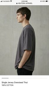 Mens Street Style Charcoal Oversized Cotton T Shirt