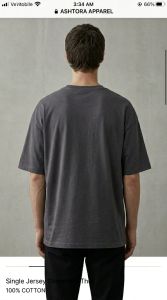 Mens Street Style Charcoal Oversized Cotton T Shirt