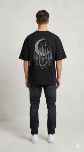 Mens Urban Fit Black Cotton Oversized T Shirt