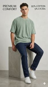 Mens Urban Sage Oversized Cotton T Shirt