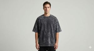 Mens Washed Black Oversized Cotton T Shirt