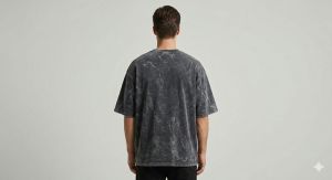 Mens Washed Black Oversized Cotton T Shirt