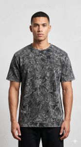 Mens Washed Grey Cotton T Shirt
