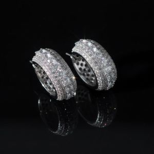 925 Silver Iced Out VVS Moissanite Diamond Ring