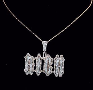 925 Sterling Silver Iced Out Custom Letter VVS Moissanite Diamond Pendant