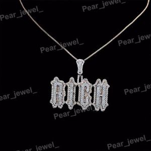 925 Sterling Silver Iced Out Custom Letter VVS Moissanite Diamond Pendant